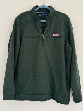 Vineyard Vines Dark Green Quarter-Zip Pullover Sweater